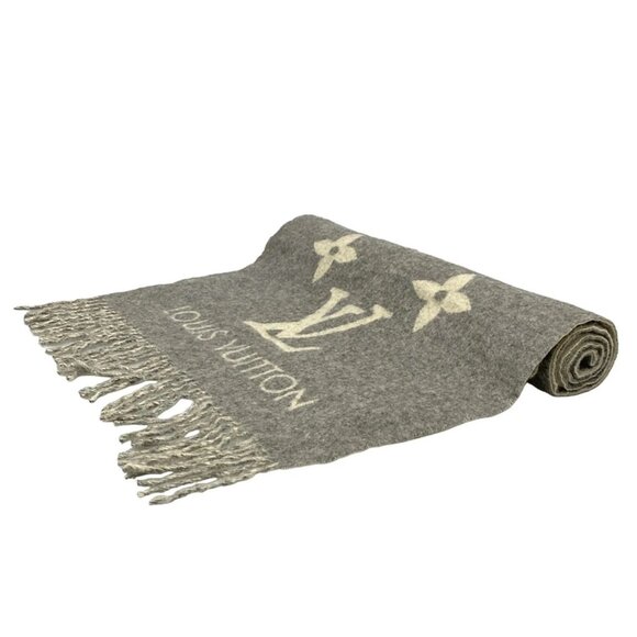 LOUIS VUITTON Eshal Play Cavik Gray - Unconfirmed Scarf 100 Cashmere 550-081525 - Picture 1 of 5